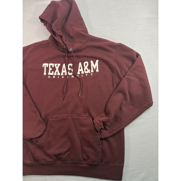 Champion Texas A&M Aggies Hoodie Sweatshirt Mens Large Maroon Pullover - Picture 3 of 7